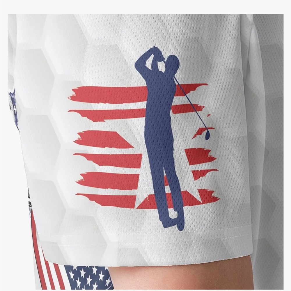 Patriotic Men's Golf Shirt - Picture 3 of 6